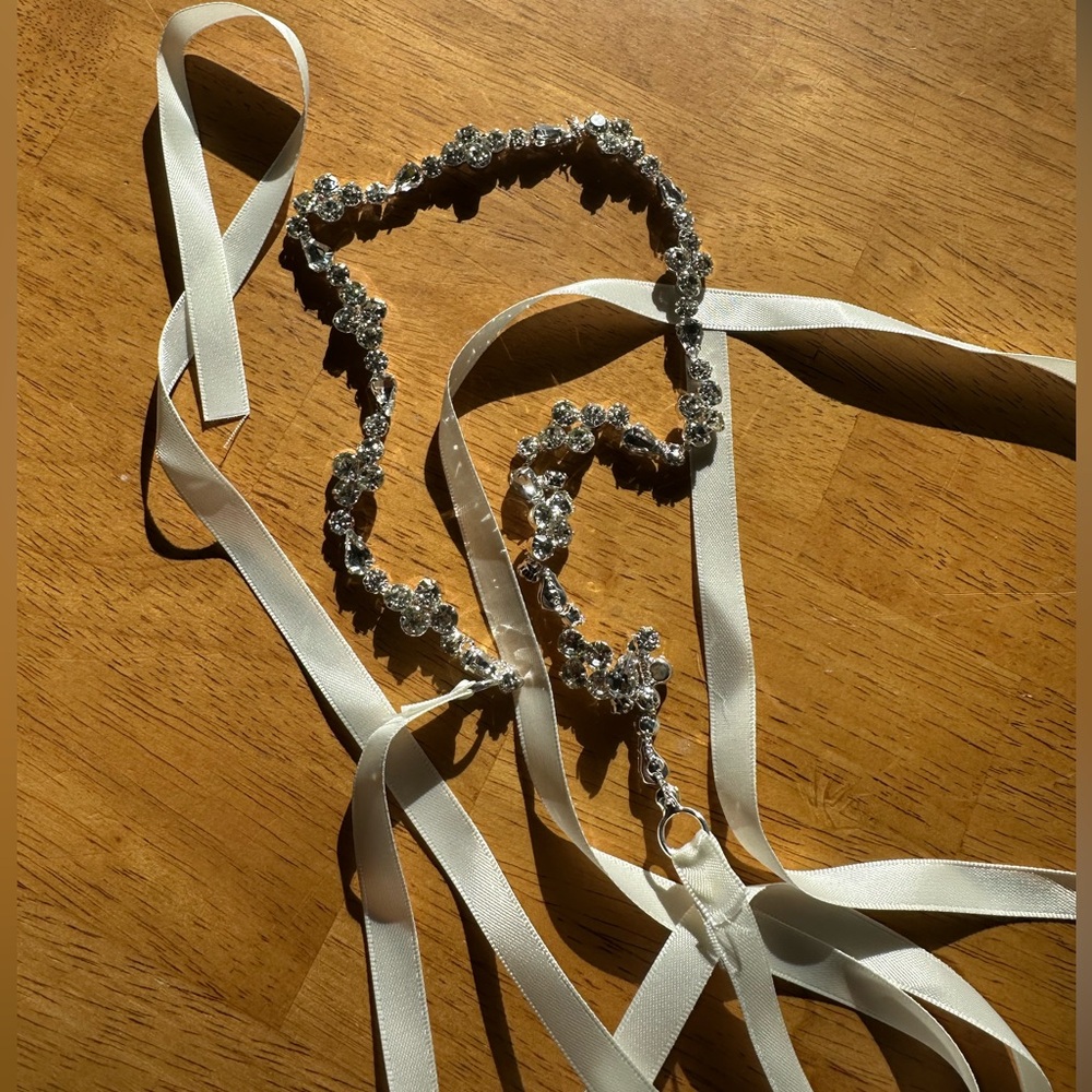 New Elegant Silver Crystal Bridal Belt